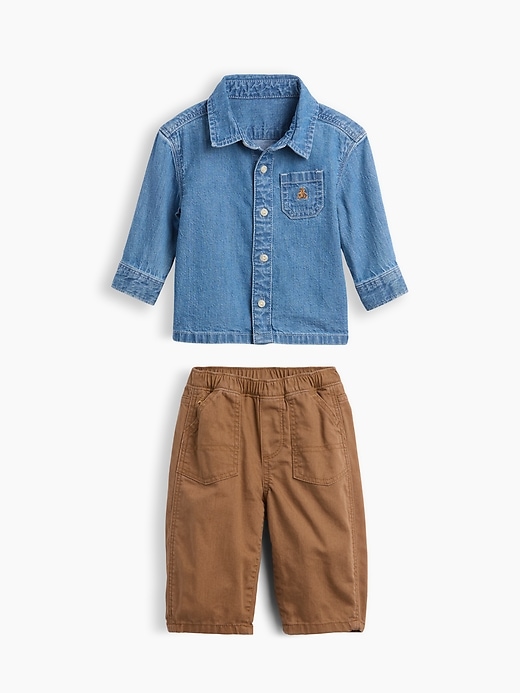 Image number 1 showing, Baby Denim Outfit Set