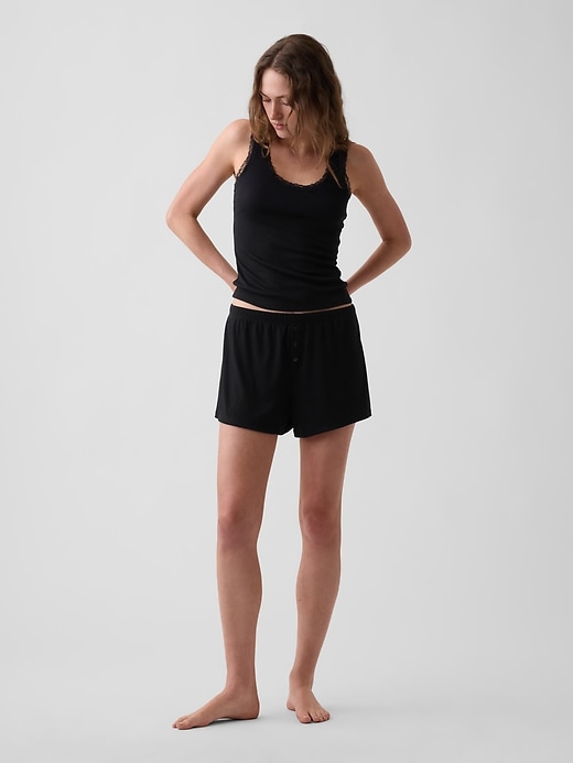 Image number 2 showing, Mini Rib Lace-Trim PJ Tank Top