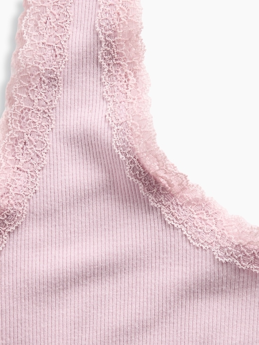 Image number 4 showing, Mini Rib Lace-Trim PJ Tank Top