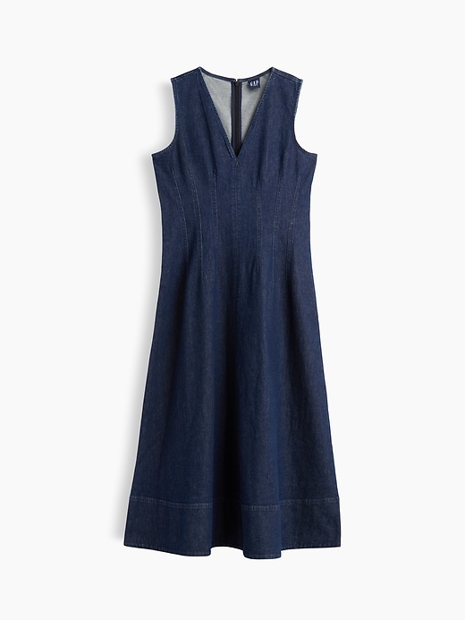 Image number 5 showing, Denim V-Neck Maxi Dress
