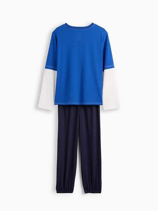 Image number 2 showing, Kids Recycled Colorblock PJ Set