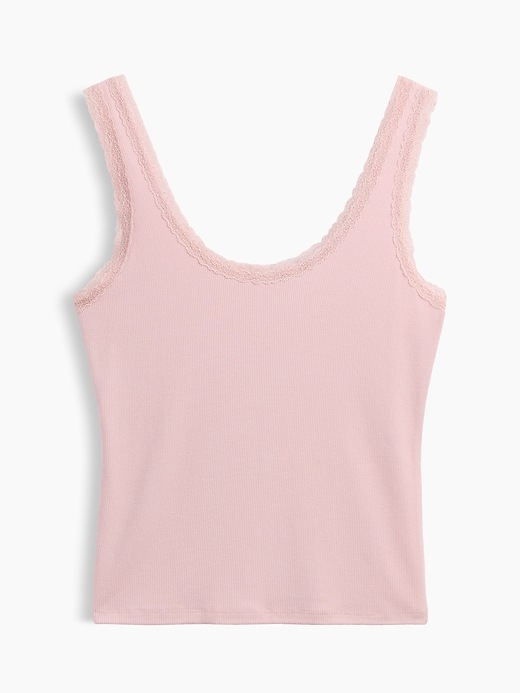 Image number 5 showing, Mini Rib Lace-Trim PJ Tank Top