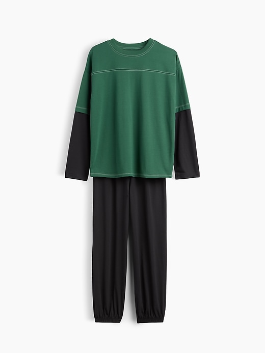 Image number 1 showing, Kids Recycled Colorblock PJ Set