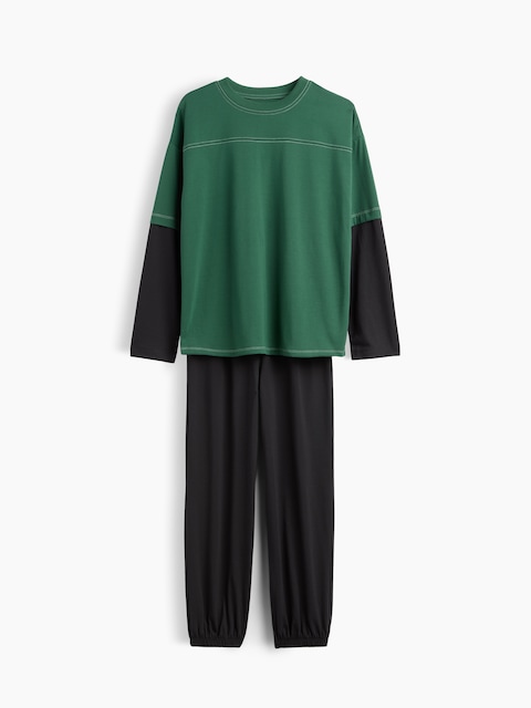 Kids Recycled Colorblock PJ Set