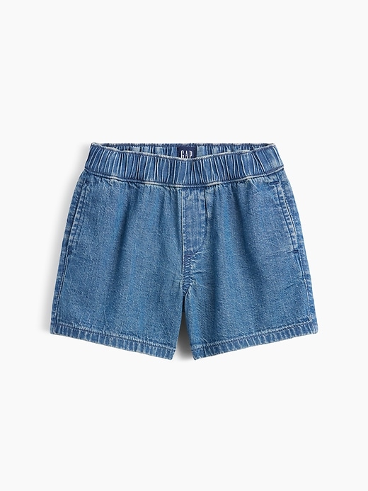 L'image numéro 1 présente Short en denim à taille extensible pour Bébé et Tout-petit