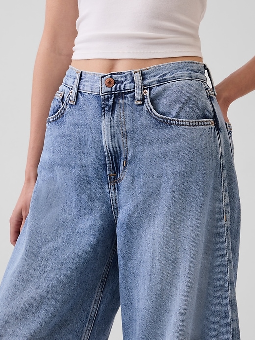 L'image numéro 5 présente Jean ballon surdimensionné à taille haute Douceur suprême