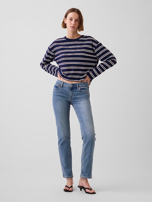 L'image numéro 5 présente Jean droit années 90 à taille basse
