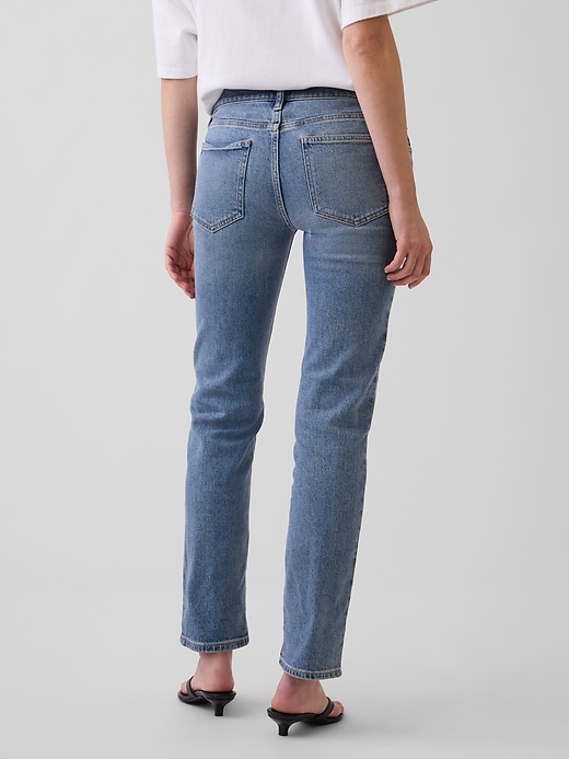 L'image numéro 4 présente Jean droit années 90 à taille basse
