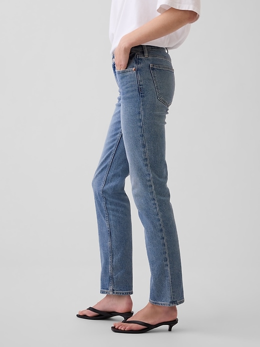 L'image numéro 3 présente Jean droit années 90 à taille basse