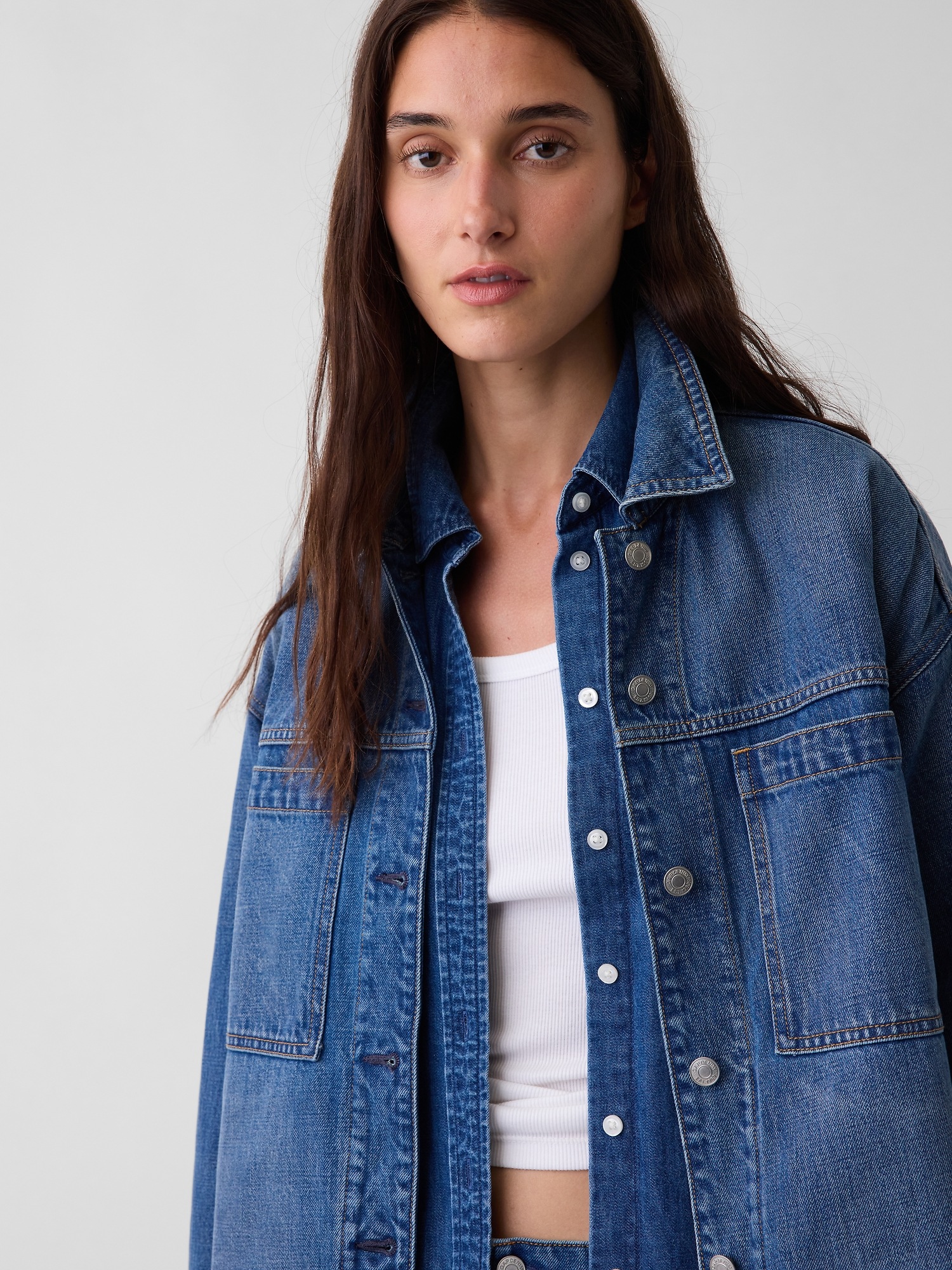 Denim Oversized Shirt Jacket