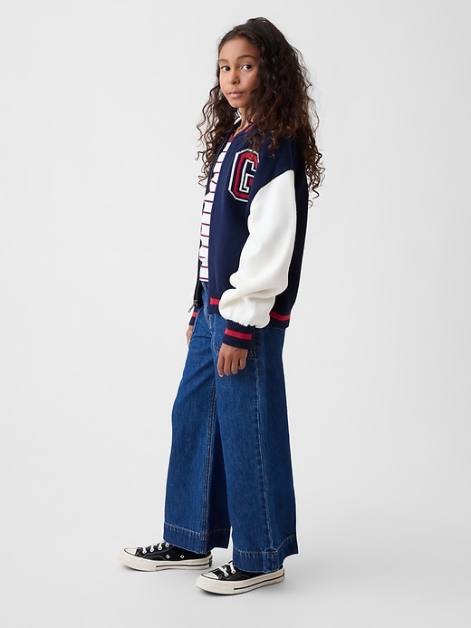 Image number 4 showing, Kids High Rise Stride Wide-Leg Ankle Jeans