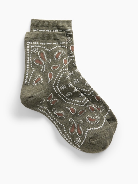 Paisley Half Crew Socks