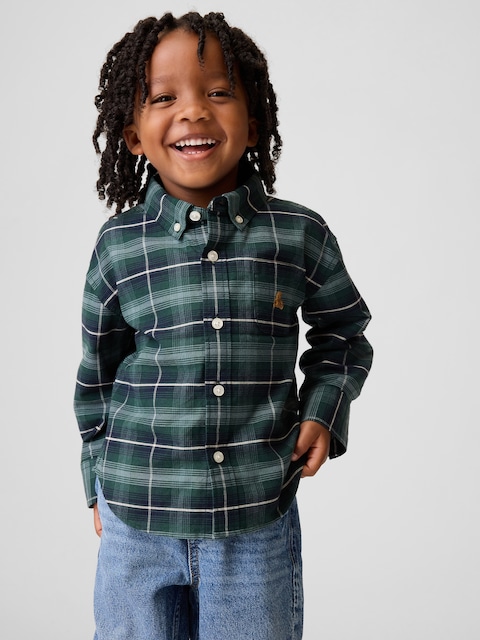 CHEMISE AMPLE OXFORD À IMPRIMÉ ET MOTIF POUR BÉBÉ ET TOUT-PETIT