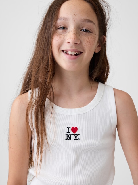 CAMISOLE CÔTELÉE À IMPRIMÉ « I HEART NY » POUR ENFANT