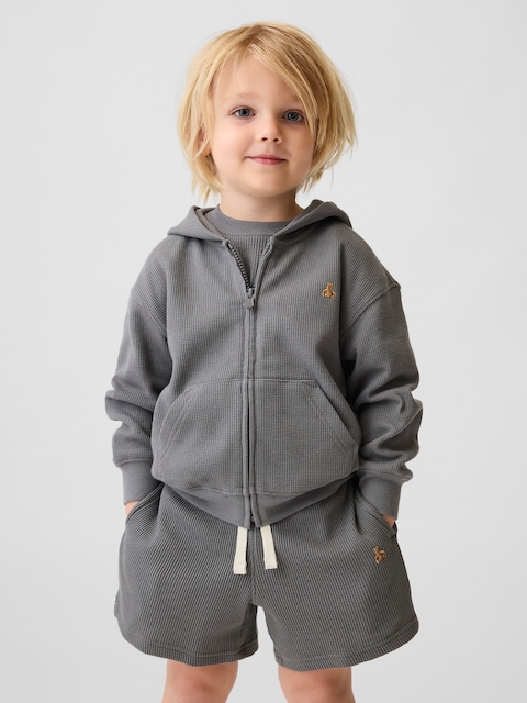 Baby & Toddler Waffle Zip Hoodie