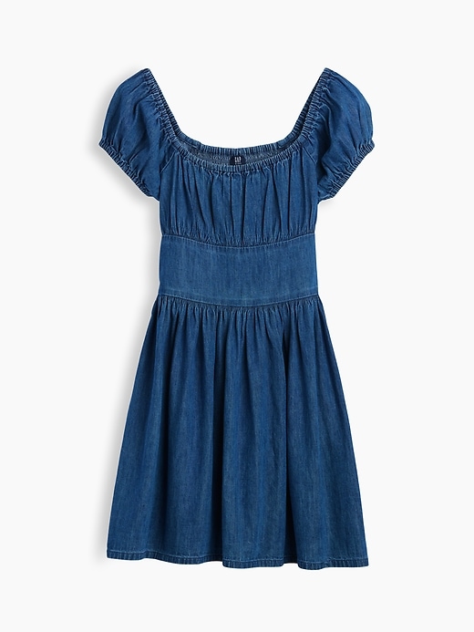 Image number 2 showing, Kids Denim Puff-Sleeve Mini Dress