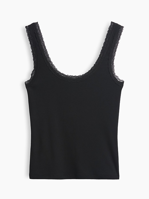 Image number 5 showing, Mini Rib Lace-Trim PJ Tank Top
