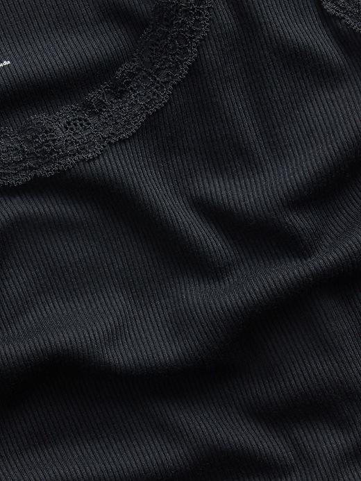 Image number 4 showing, Mini Rib Lace-Trim PJ Tank Top