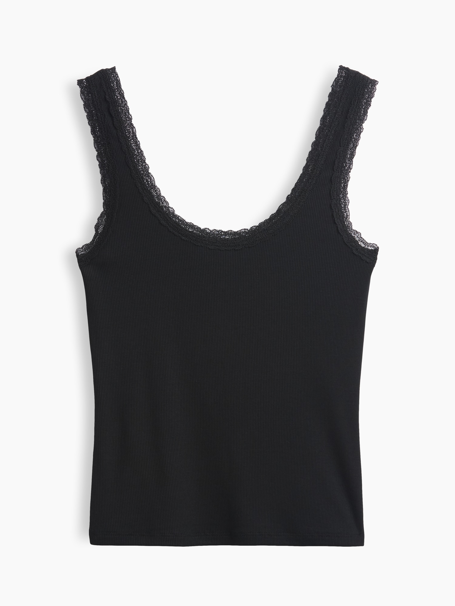 Mini Rib Lace-Trim PJ Tank Top