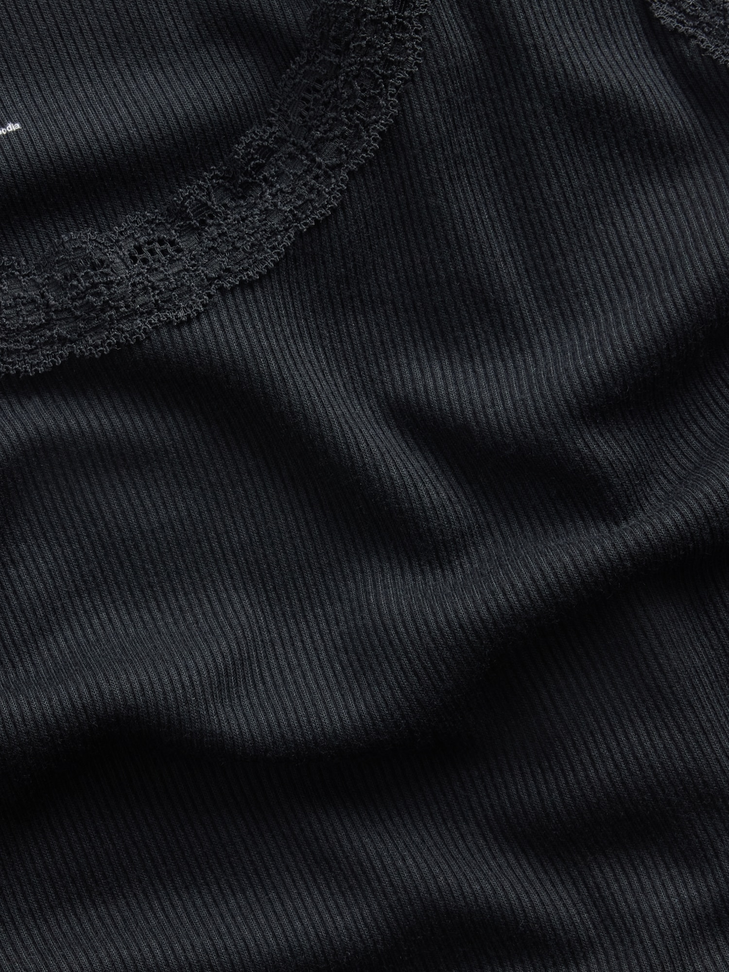 Mini Rib Lace-Trim PJ Tank Top