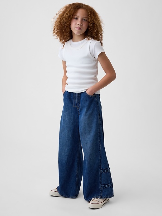 Image number 5 showing, Kids Low Rise Bow Easy Baggy Jeans