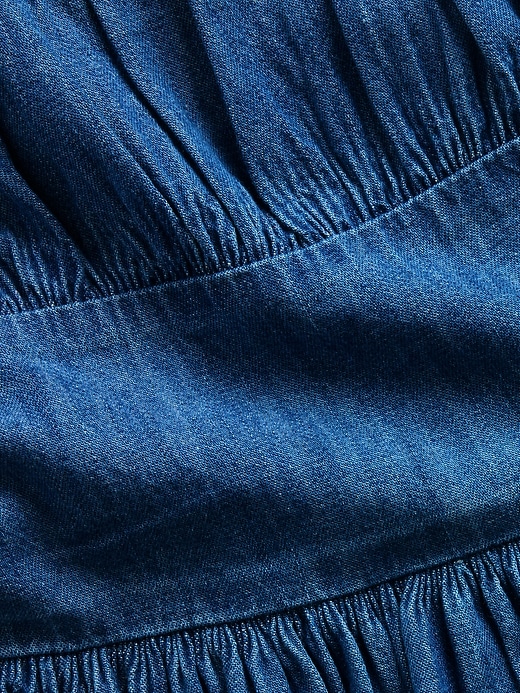 Image number 5 showing, Kids Denim Puff-Sleeve Mini Dress