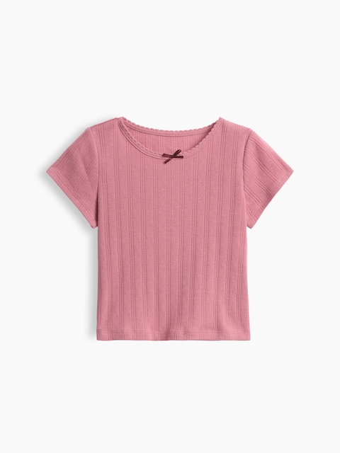 T-SHIRT EN TRICOT POINTELLE CÔTELÉ POUR BÉBÉ ET TOUT-PETIT