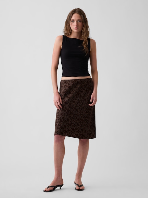Satin Bias-Cut Skirt