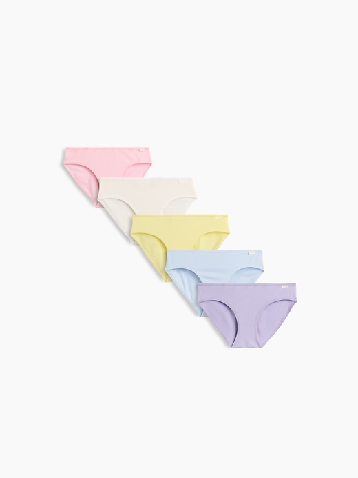 L'image numéro 1 présente Culotte bikini en coton biologique extensible pour Enfant (paquet de 5)