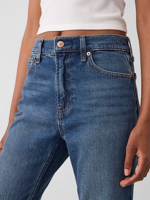 L'image numéro 5 présente Jean droit court années 90 à taille haute