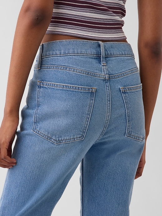 L'image numéro 5 présente Jean droit années 1990 à taille haute, longueur 3/4