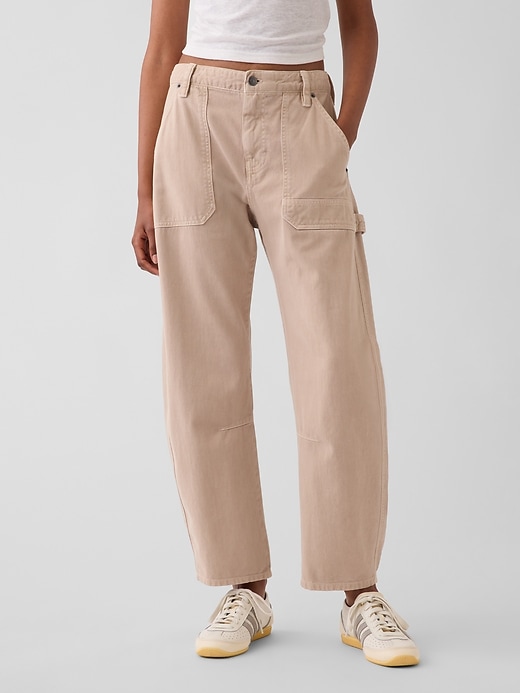 L'image numéro 2 présente Pantalon longueur cheville coupe baril utilitaire à taille mi-basse