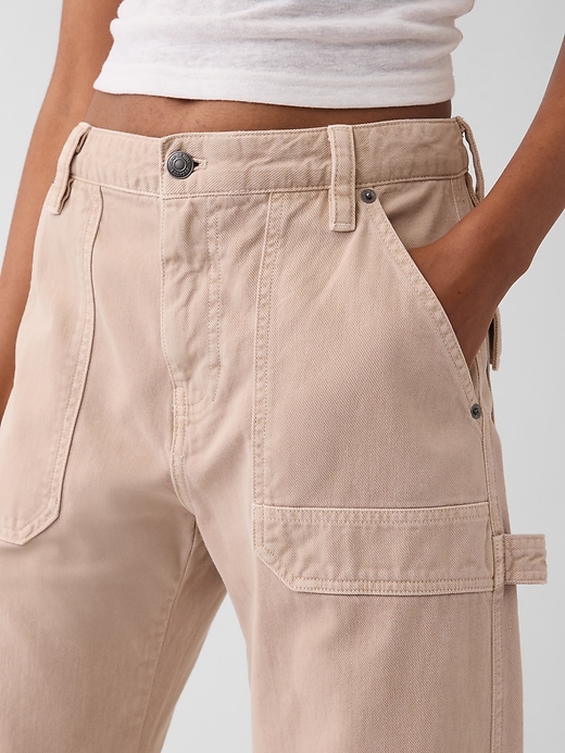 L'image numéro 5 présente Pantalon longueur cheville coupe baril utilitaire à taille mi-basse