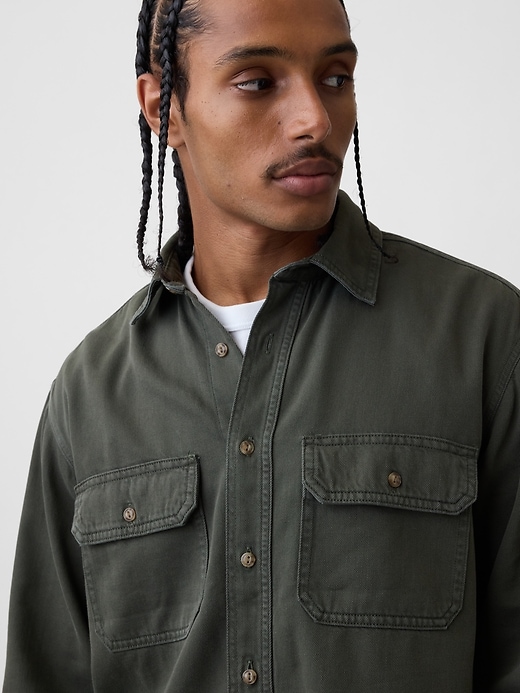 Image number 4 showing, UltraSoft Denim Relaxed Utility Shirt