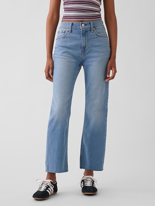 L'image numéro 2 présente Jean droit années 1990 à taille haute, longueur 3/4