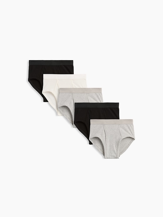 Image number 1 showing, Kids Organic Stretch Cotton Basic Briefs (5-Pack)