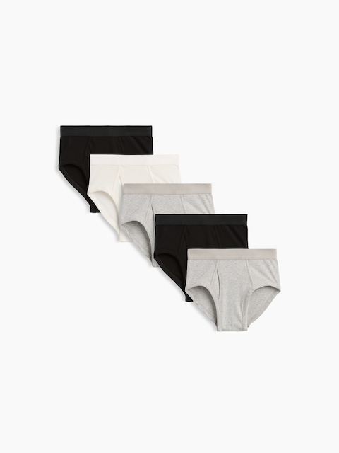 Kids Organic Stretch Cotton Basic Briefs (5-Pack)