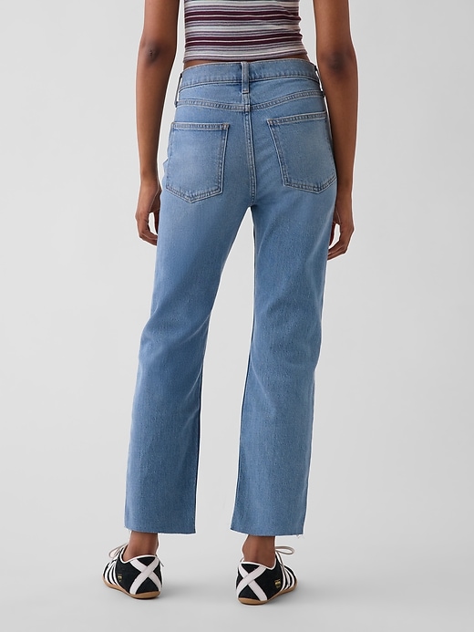 L'image numéro 4 présente Jean droit années 1990 à taille haute, longueur 3/4