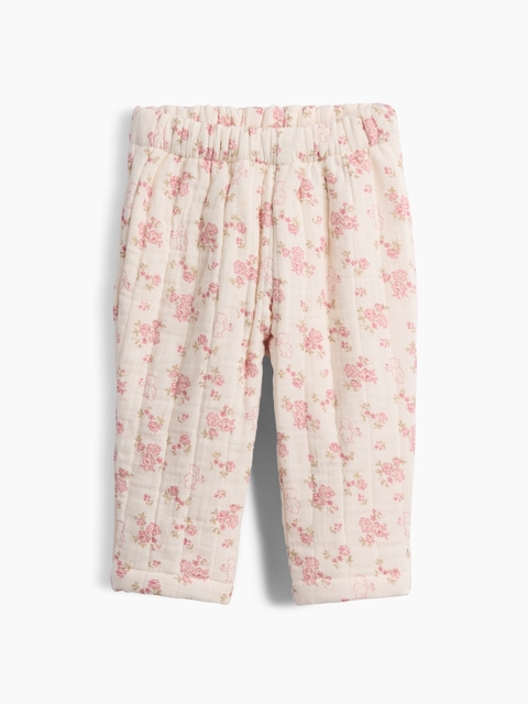 PANTALON MATELASSÉ À TAILLE ÉLASTIQUE EN GAZE POUR BÉBÉ