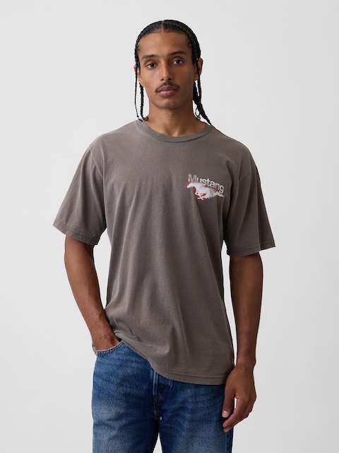 Ford Mustang Heavyweight Crop Graphic T-Shirt
