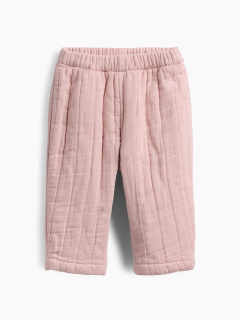 PANTALON MATELASSÉ À TAILLE ÉLASTIQUE EN GAZE POUR BÉBÉ