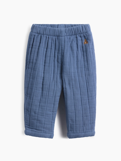 PANTALON MATELASSÉ À TAILLE ÉLASTIQUE EN GAZE POUR BÉBÉ