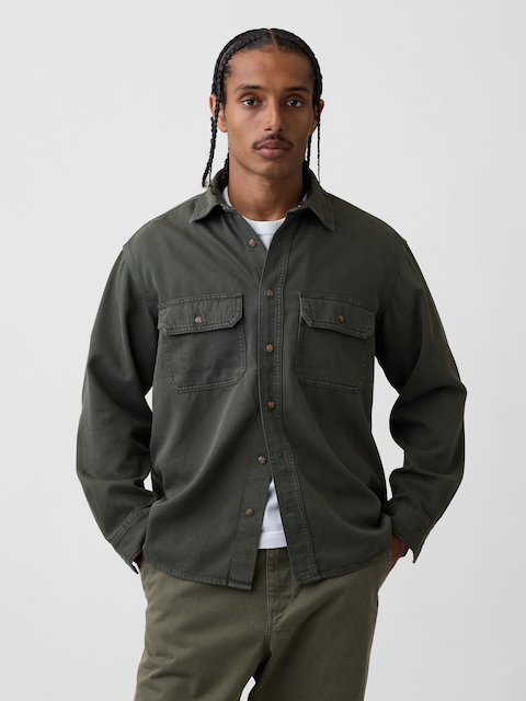 UltraSoft Denim Relaxed Utility Shirt