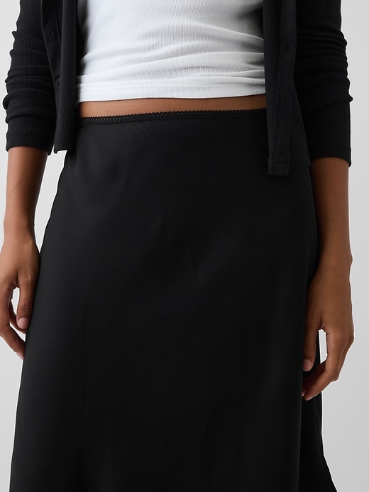Image number 4 showing, Satin Bias-Cut Skirt