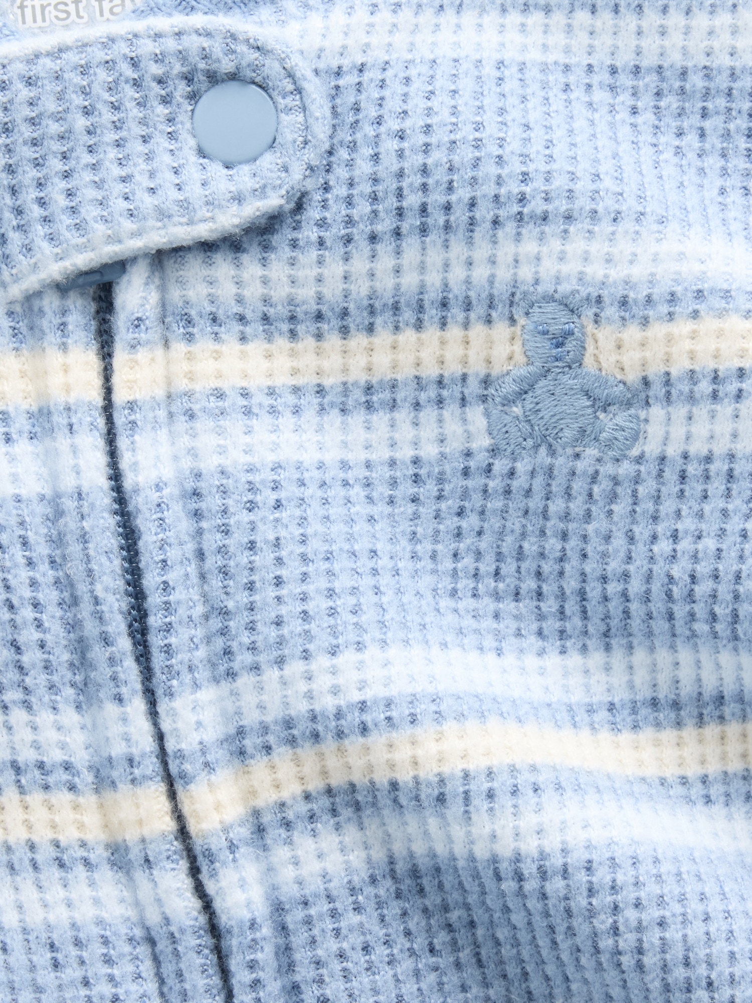 Une-pièce à pieds en tricot gaufré soyeux pour Bébé