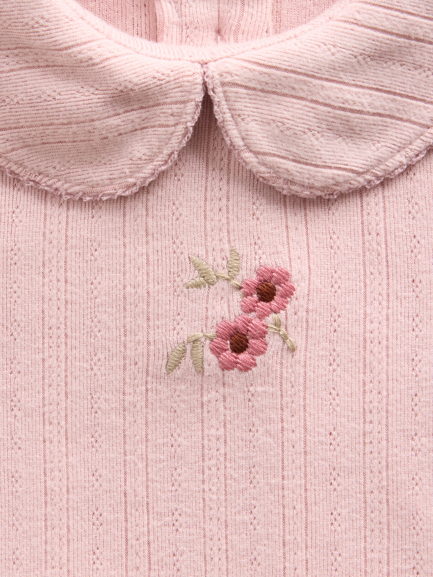 Une-pièce à col en tricot pointelle soyeux pour Bébé