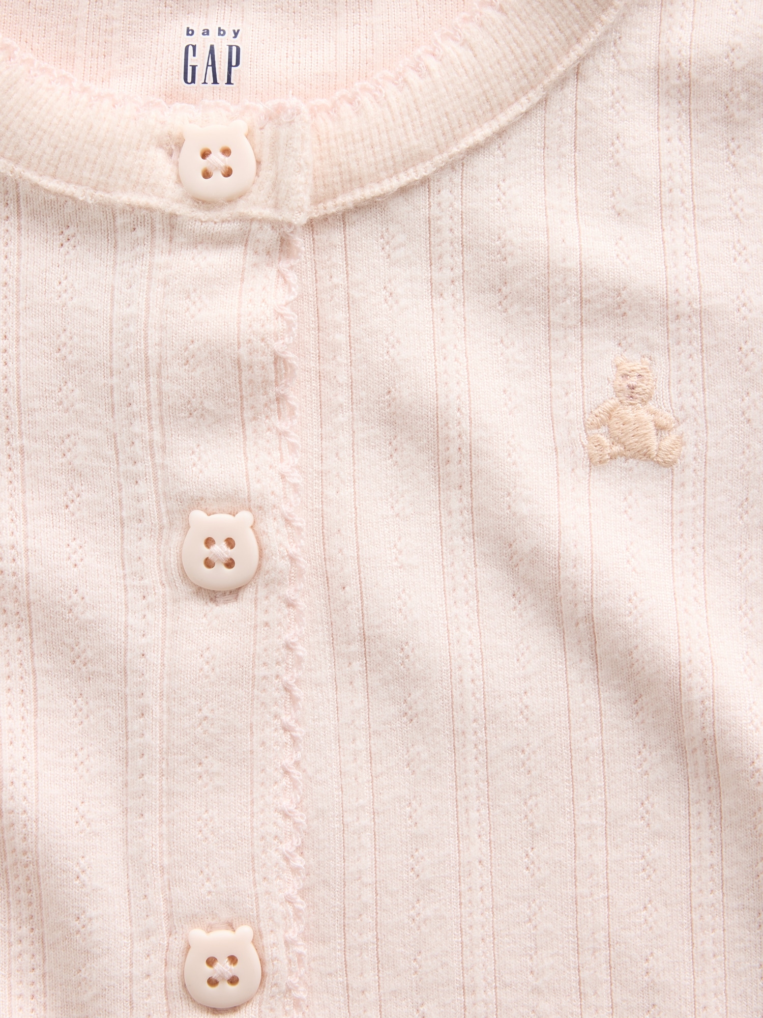 Ensemble avec cardigan en tricot pointelle soyeux pour Bébé