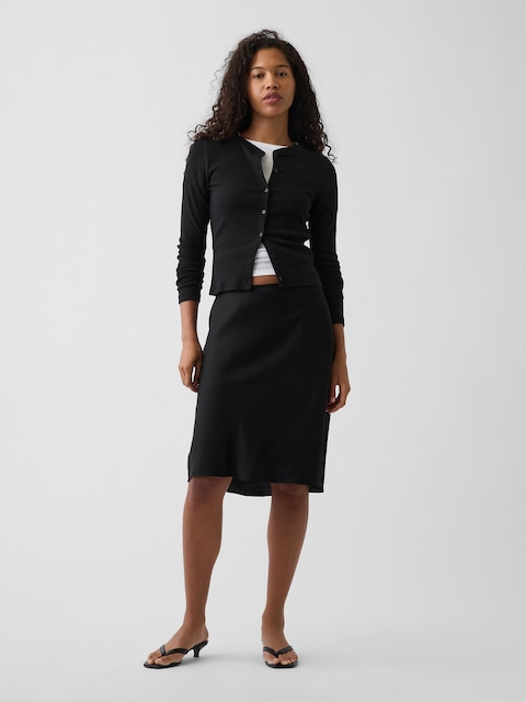 Satin Bias-Cut Skirt