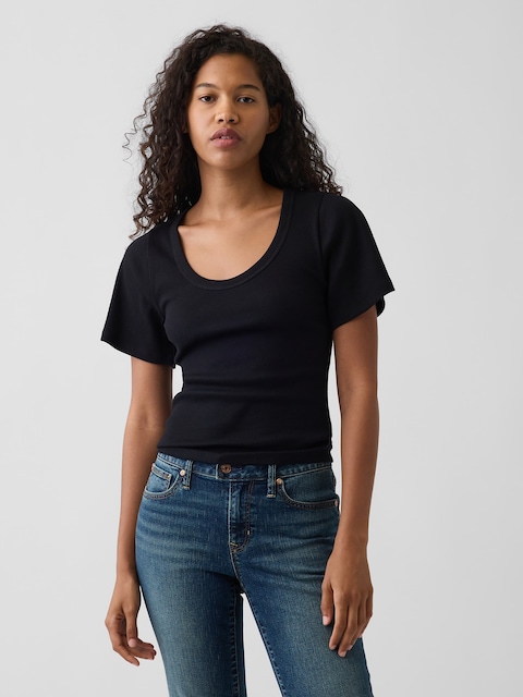 Rib Scoop T-Shirt