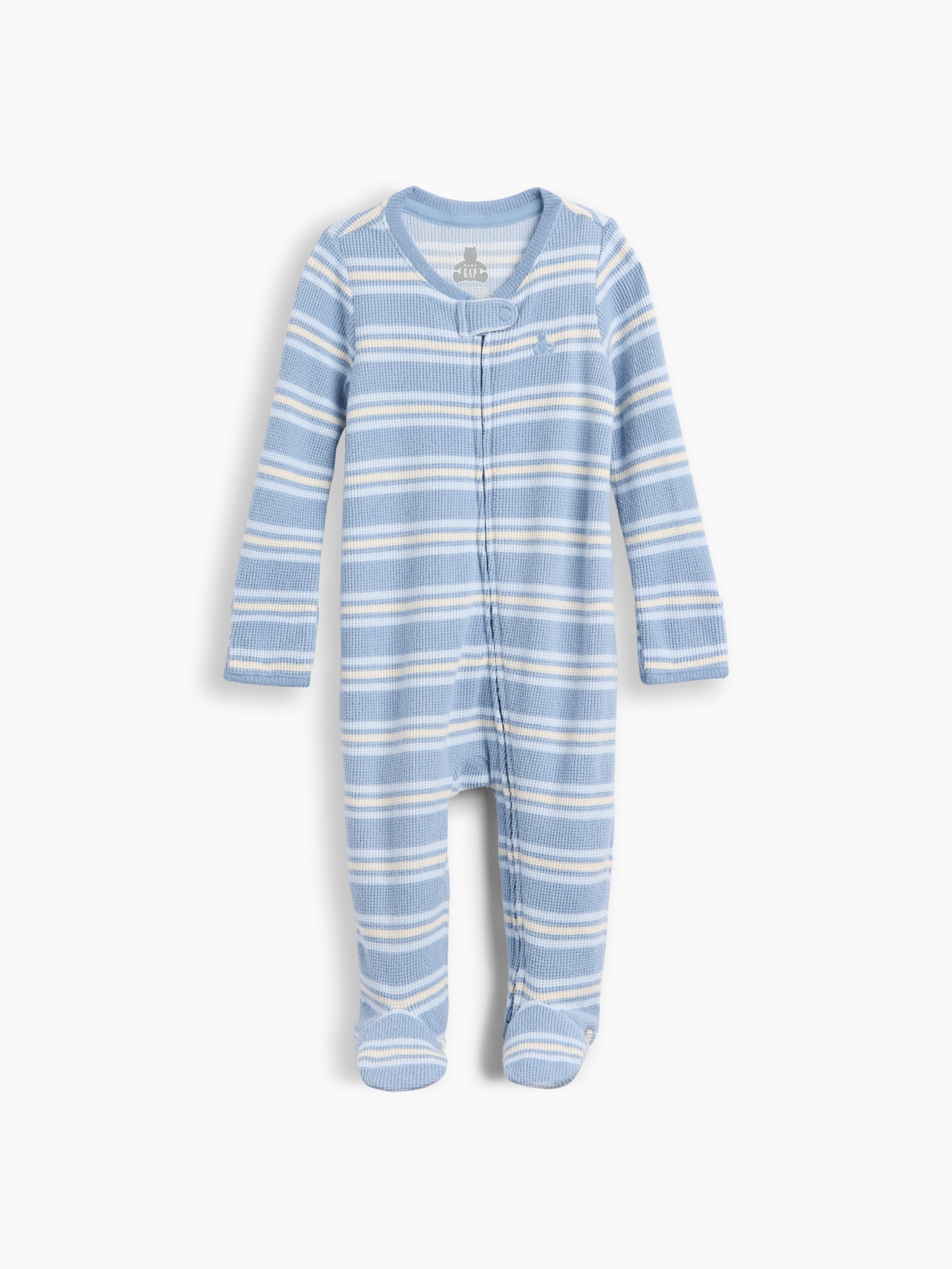 Une-pièce à pieds en tricot gaufré soyeux pour Bébé
